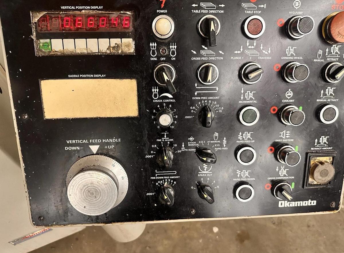 Used Okamoto ACC 20-40 DX, 20" X 34" Magnetic Chuck, 12" X 2" X 5", 15 Horsepower, Pendant