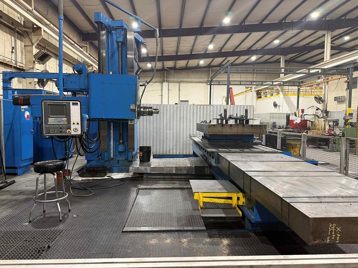 Used Lucas Table Type Horizontal Boring Mill, 60" X 144" Table, 132" X Travel, 72" Y Travel, 40 HP, 1200 RPM, A/B 9 Series CNC