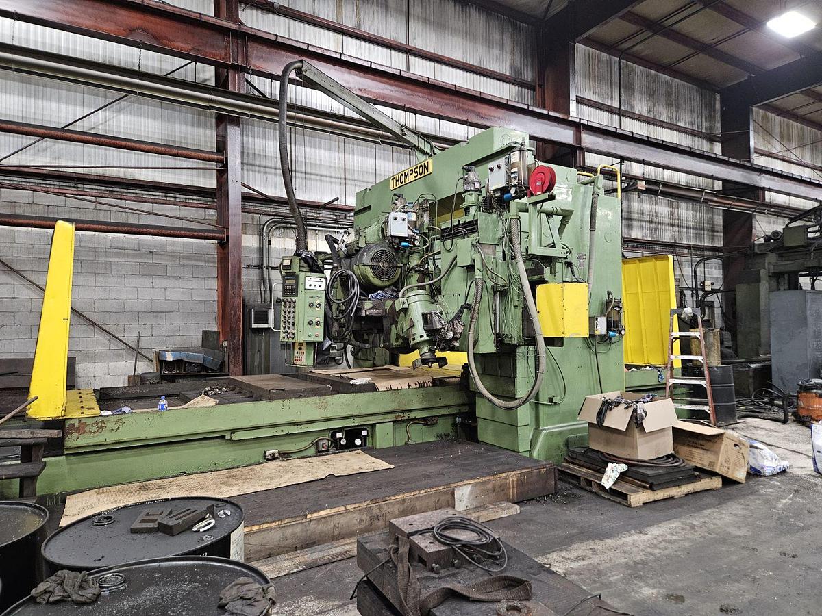 Used Thompson Bridge Style Reciprocating Surface Grinder, Model 16CX, 72" X 196" Table, Table Stroke 206", Grinding Head Stroke 84", 75 HP Spindle Drive