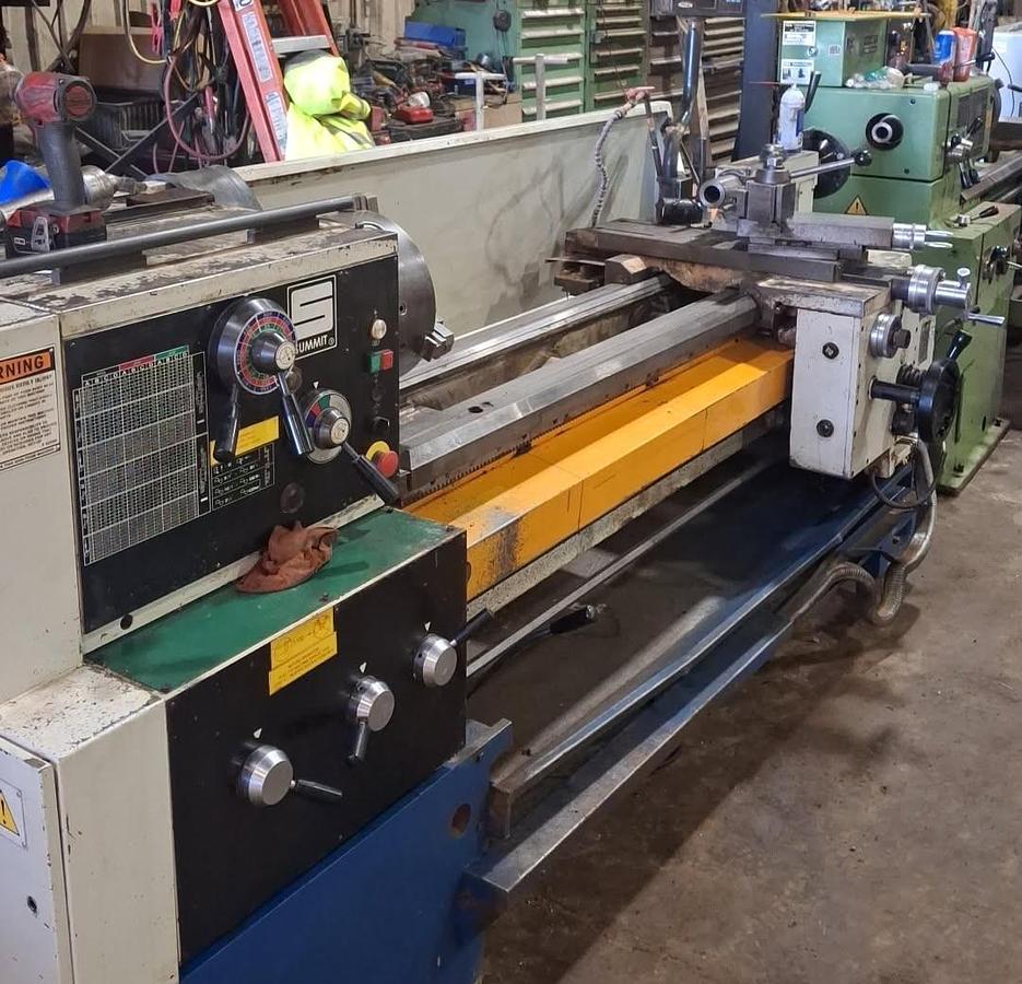 Used Summit Heavy  Duty Engine Lathe, 16" Swing, 10.5" Swing over cross slide, 60" Between Centers, 10 HP, 1500 rpm