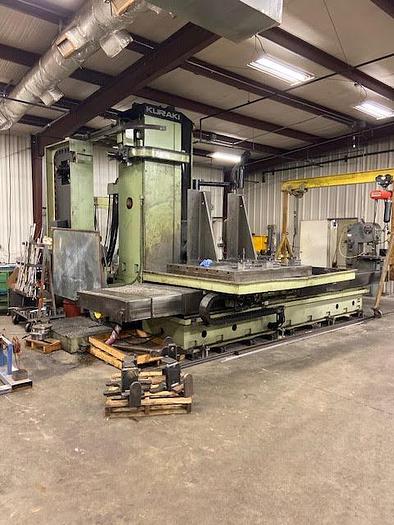 Used 1989 Kuraki Table Type Boring Mill, Model KBT 13 DX, Table 63" X 71", X Travel 119", Y Travel 79", Z Travel 27.5", W Travel 52", 30 HP, 1300 RPM