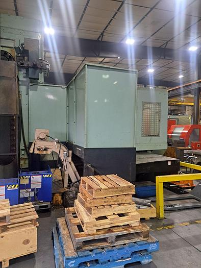 Used 1998 Kuraki Table Type Boring Mill, Model KBT 13A, 63" X 71" Table, 118.5" X Travel, 90.5" Y Travel, 90 ATC, Full 4th Axis, Fanuc 15 M CNC