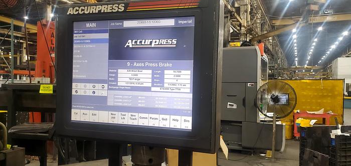 Used Accurpress Press Brake, Model 760014, 600 Ton Capacity, 168" Bed, Programmable back gage