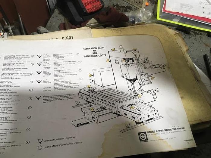 Used Giddings & Lewis Horizontal Boring Mill, Model PC 50, 60" X 144" Table, X Travel 144", Y Travel 92", 2500 RPM< 40 HP. Fanuc CNC