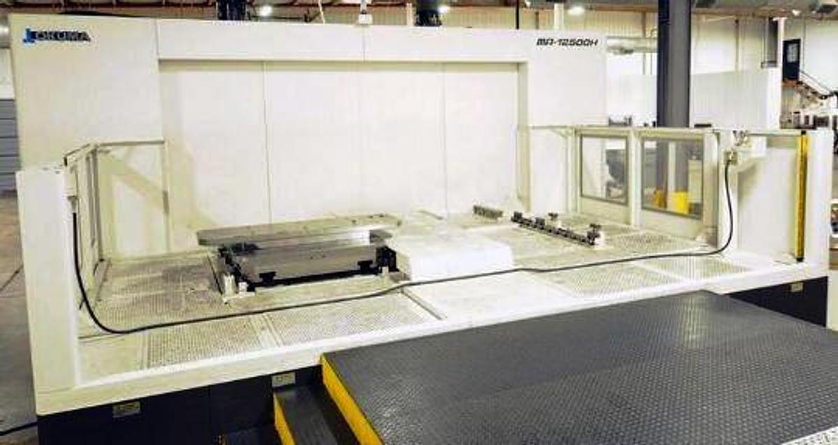Used OKUMA MA-12500H CNC Horizontal Machining Center, X-118", Y-78", 49.5" X 49.5" Pallet, 360,000 degrees, OSP 300M CNC, 2014