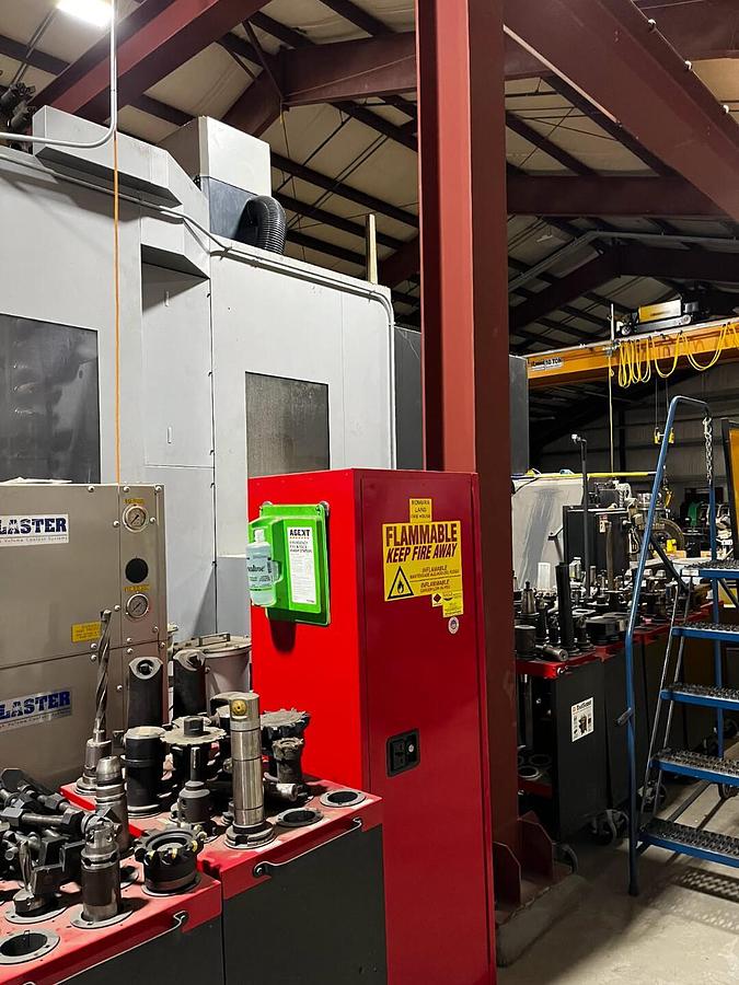 Used Toyoda Horizontal Machining Center, Model 1050SS, Pallet Size 41.3" X 41.3", X Travel 63", Y Travel 55", Z Travel45.2", 120 ATC, Fanuc