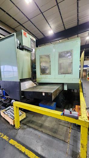 Used 1998 Kuraki Table Type Boring Mill, Model KBT 13A, 63" X 71" Table, 118.5" X Travel, 90.5" Y Travel, 90 ATC, Full 4th Axis, Fanuc 15 M CNC