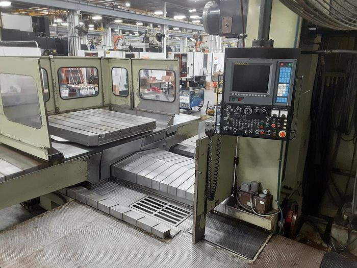 Used Kuraki Table Type Horizontal Boring Mill, KBT 11WDX, Table Size 55" X 63", X Travel 79", Y Travel 60" Spindle 4.33", 20 HP, 2500 RPM, Fanuc 15M CNC