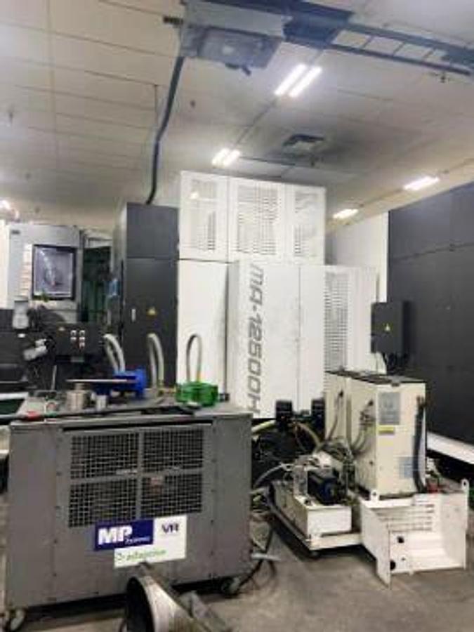 Used OKUMA MA-12500H CNC Horizontal Machining Center, X-118", Y-78", 49.5" X 49.5" Pallet, 360,000 degrees, OSP 300M CNC, 2014