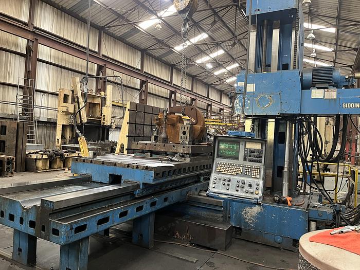 Used 1969 Giddings & Lewis Table Type Horizontal Boring Mill, Model 70-H5T, Table 60" X 144", X Travel 132", Y Travel 72", Z Travel 36", W Travel 60" 1120 RPM, 40 HP, Pendant Control