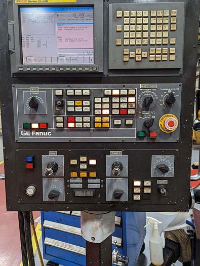 Used 108" Bullard CNC Vertical Boring Mill, 122" Swing, 84" Under Rail, Fanuc 18T CNC, % Position Turret