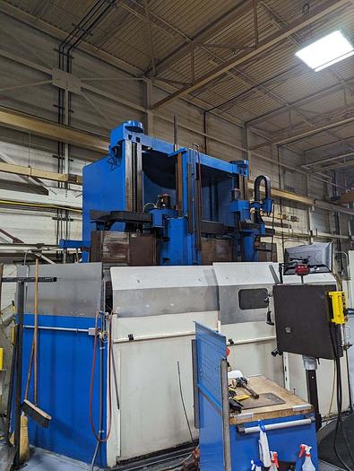 Used 108" Bullard CNC Vertical Boring Mill, 122" Swing, 84" Under Rail, Fanuc 18T CNC, % Position Turret