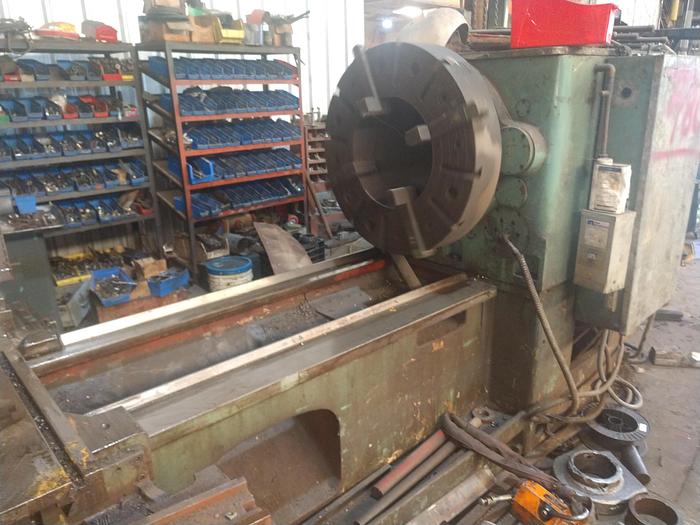 Used Lansing Big Bore Engine Lathe, Model 42-16.5,  16.5" Spindle Bore, 42 Swing, 120" Between centers, 250 Rpm, 50 Horsepower,