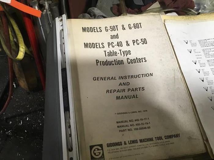 Used Giddings & Lewis Horizontal Boring Mill, Model PC 50, 60" X 144" Table, X Travel 144", Y Travel 92", 2500 RPM< 40 HP. Fanuc CNC