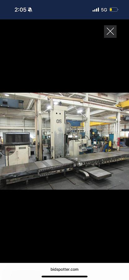 Used Giddings & Lewis< Model H6T, 6" Spindle, X-156", Y- 120", Table 72" X 168", 2500 RPM, 50 HP 1989, G&L 8000B CNC