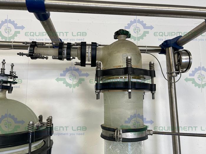 Used QVF 50 Liter Glass Reactor / Mobile Gas Scrubber w/ Coil Condenser