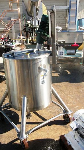 Used Tank, 30 Gallon, 316 Stainless Steel, 20" x 25", Jacketed, Agitated, FT/DB #S741944