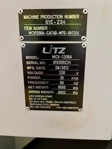 Used 2012 Litz MCV-1200A Vertical Machining Center