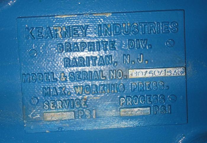 Used Heat Exchanger, Block, Graphite, 50 SF, 75 PSI, 4" In/Out, A #S741623