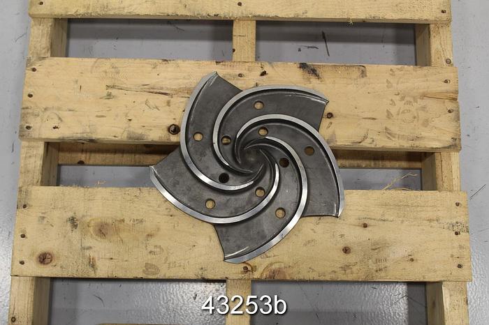 Used Goulds 3196 1.5x3x13 12.5" Diameter Stainless Steel 5-Vane Impeller #43253