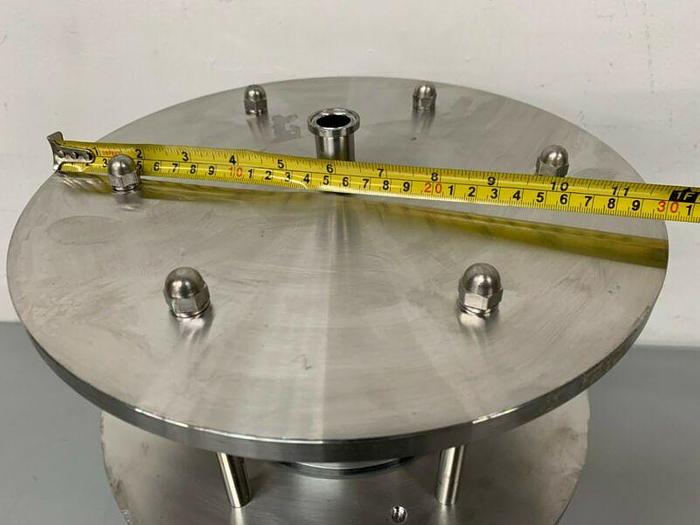 Used Glass Chromatography Column 2.3 Liter Sample Tank w/ 1" & 3/4" Sanitary Fittings