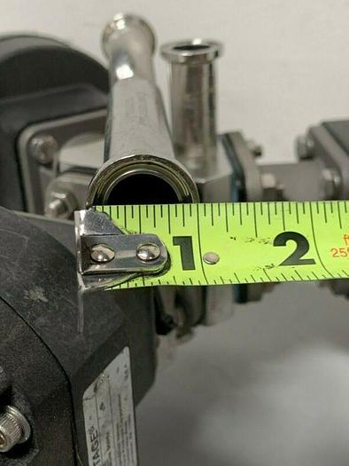 Used 3 ITT Pure-Flo Sherotec Stainless Steel Valves w/ Position Monitor 3/4" Sanitary