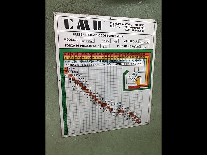 Used  CMU 4000mm x 200t Press Brake (Used) #0041