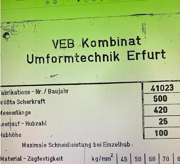 Used ERFURT 500ton Billet Shear (Used) #4241