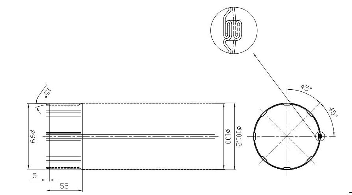 New F&P Ø80mm Seamed Downpipe Mill #0266