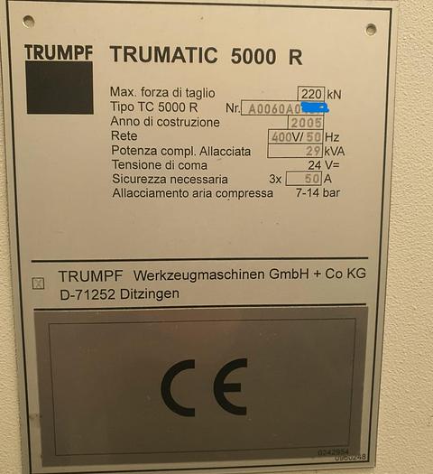 Used  TRUMPF 5000 Punch Press #0421