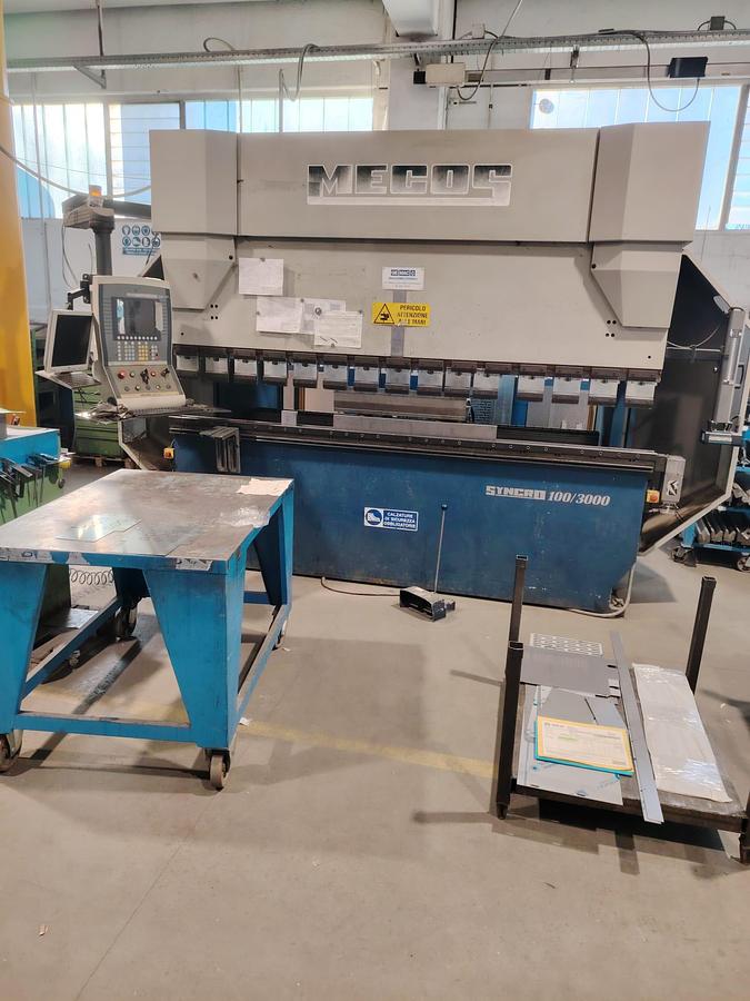 Used MECOS 3000mm x 100t and 2000mm x 50t, 6-Axis Press Brakes