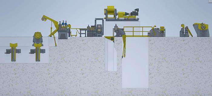 New  F&P 2000x4mm Slitting Line being built #0074