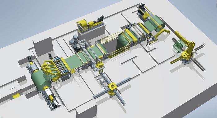 New  F&P 2000x4mm Slitting Line being built #0074