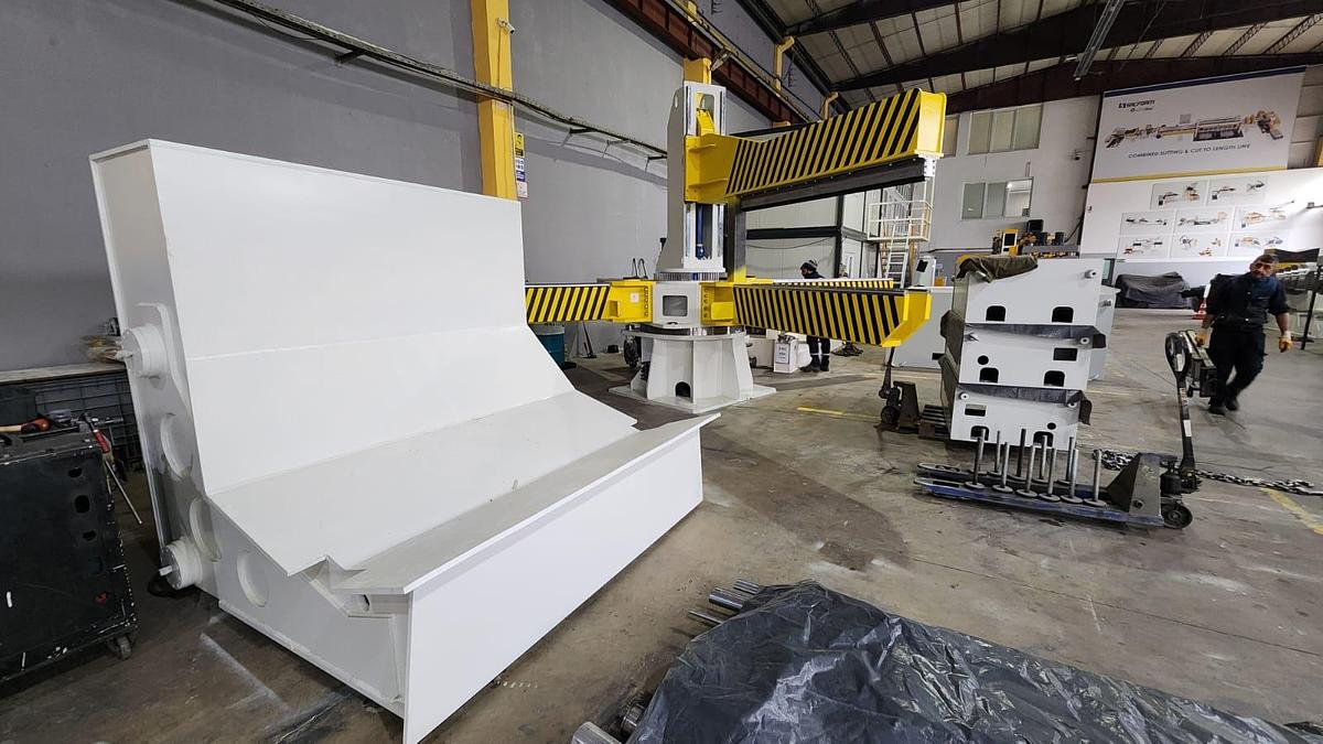 New  F&P 2000x4mm Slitting Line being built #0074