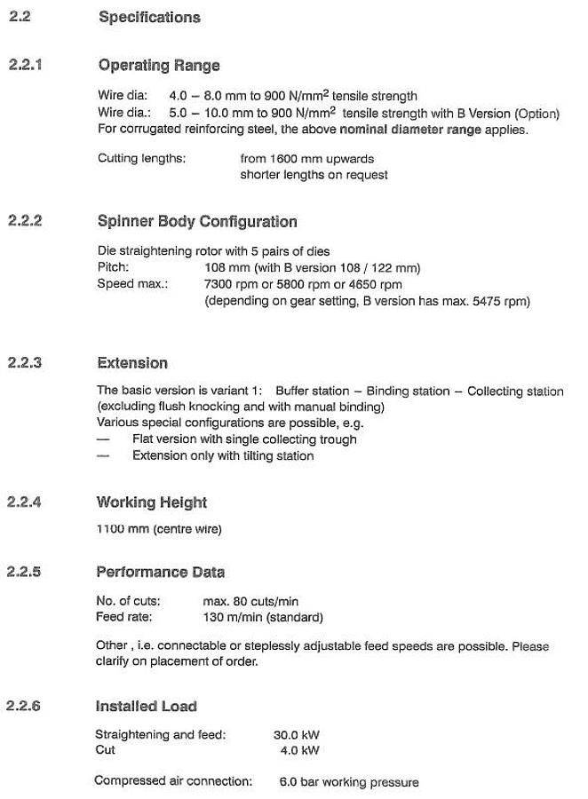 Used  WAFIOS RBK41 Wire Straightening Machine #0482