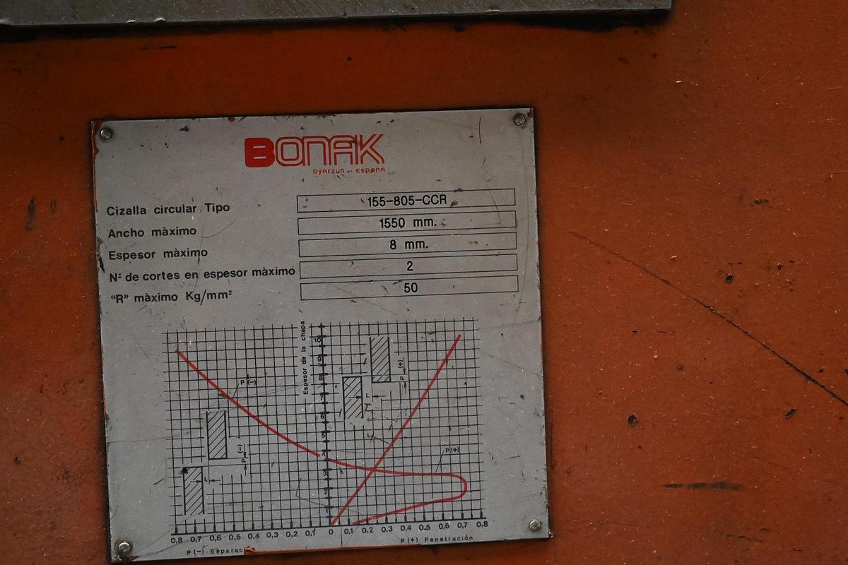 Used BONAK 1550mm x 8mm Slitting Line #0487