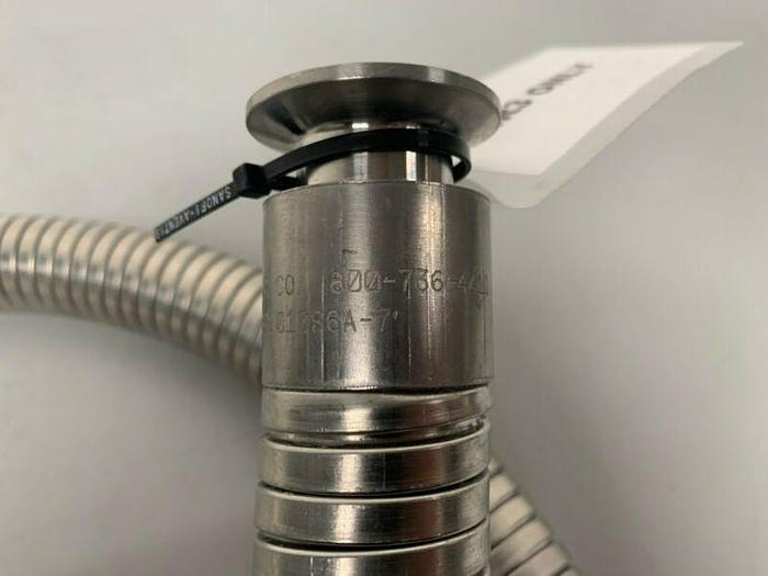 Used Williams-Carver 83" SS Reinforced Flexible Silicon Hose w/ 1" Sanitary Fittings