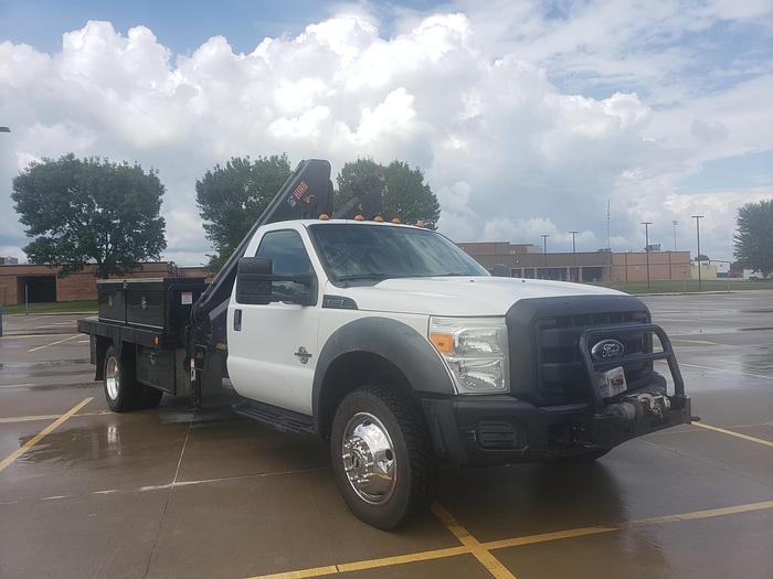Used LOOK! CLEAN 2011 F550 4X4 HIAB FOLDING CRANE!! BOOM TRUCK F550