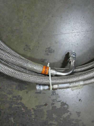 Used CTI-Cryogenics, 8043081G600, Hose Stainless Braid, Approx 52' Length, W/Fittings