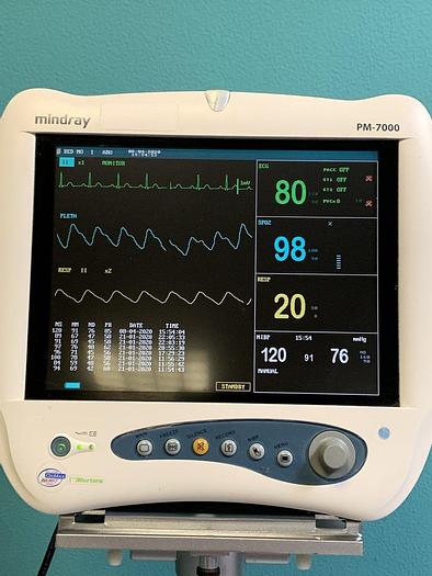 D'occasion Mindray PM-7000 Patientenmonitor+ Zubehör, T1,BP1, BP2, SPO2, CO, NIBP Optionen