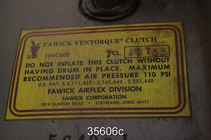 Used Fawick 16VC6000 16" Diameter Airfllex Clutch #35606