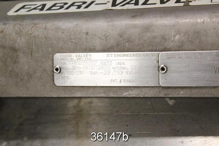 Used Fabri 10" Hand Operated Knife Gate Valve, FV-C6701738000 #36147