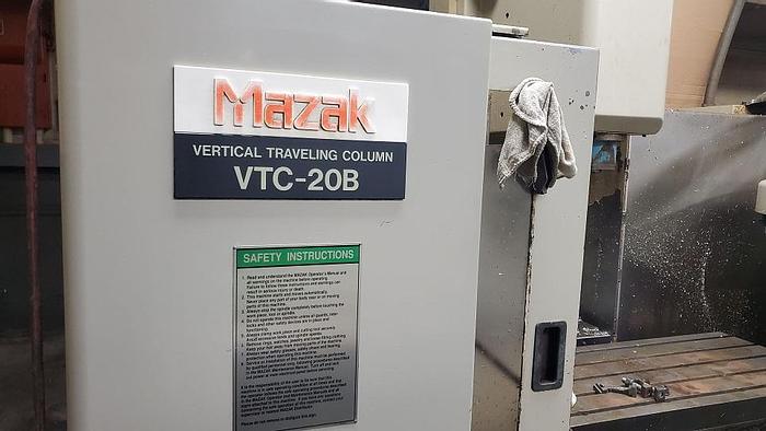 Used 1996 Mazak Vertical Machining Center, VTC 20B, Table 20" X 57", X Travel 44", Y Travel 20", Z Travel 20", 15 HP, 7000 RPM, Mazatrol M32BCNC