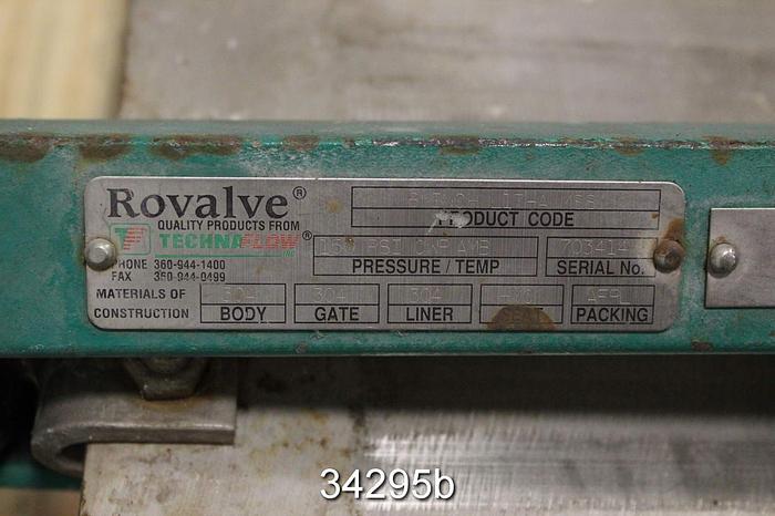 Used Rovalve 8" Hand Operated Knife Gate Valve #34295
