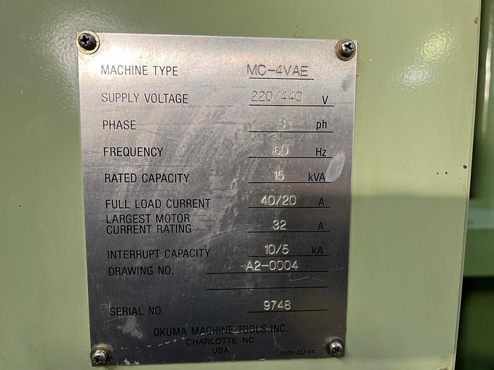 Used 1992 OKUMA MC4VA
