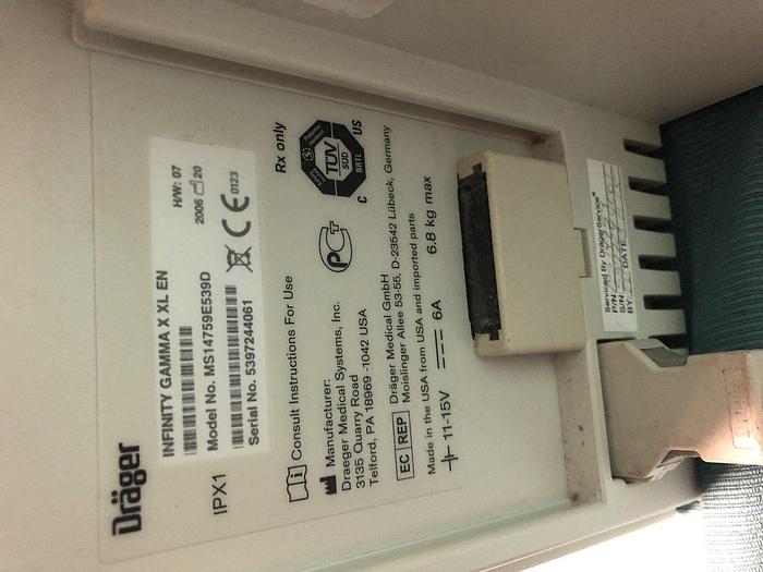 Gebraucht Dräger Infinity Gamma XXL Patientenmonitor mit Zubehöre