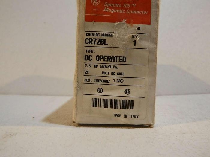 GE CR7ZBL 600 3 PH VAC Coil Contactor Starter 7.5 HP 24 VOLT DC (H3)