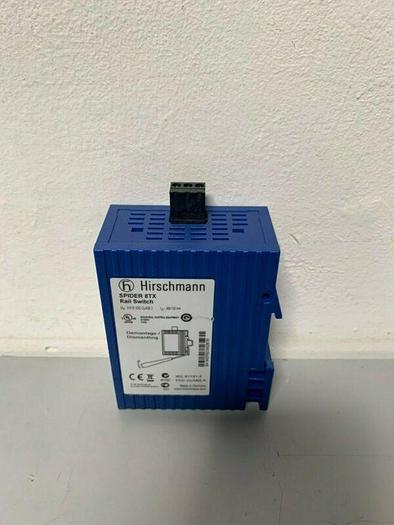 Used Hirschmann Spider 8TX Rail Mount Ethernet Switch FCC Class A 61131-2
