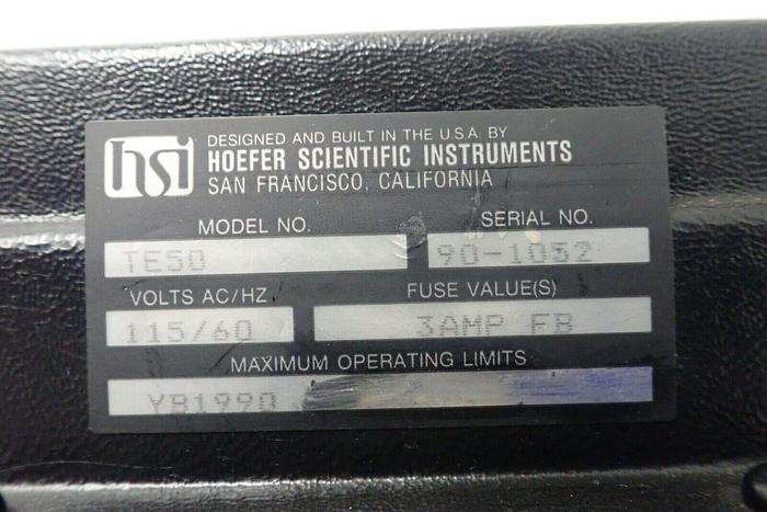 Used Hoefer Scientific Instruments TE-50 Transphor Power-LID Electrophoresis Control