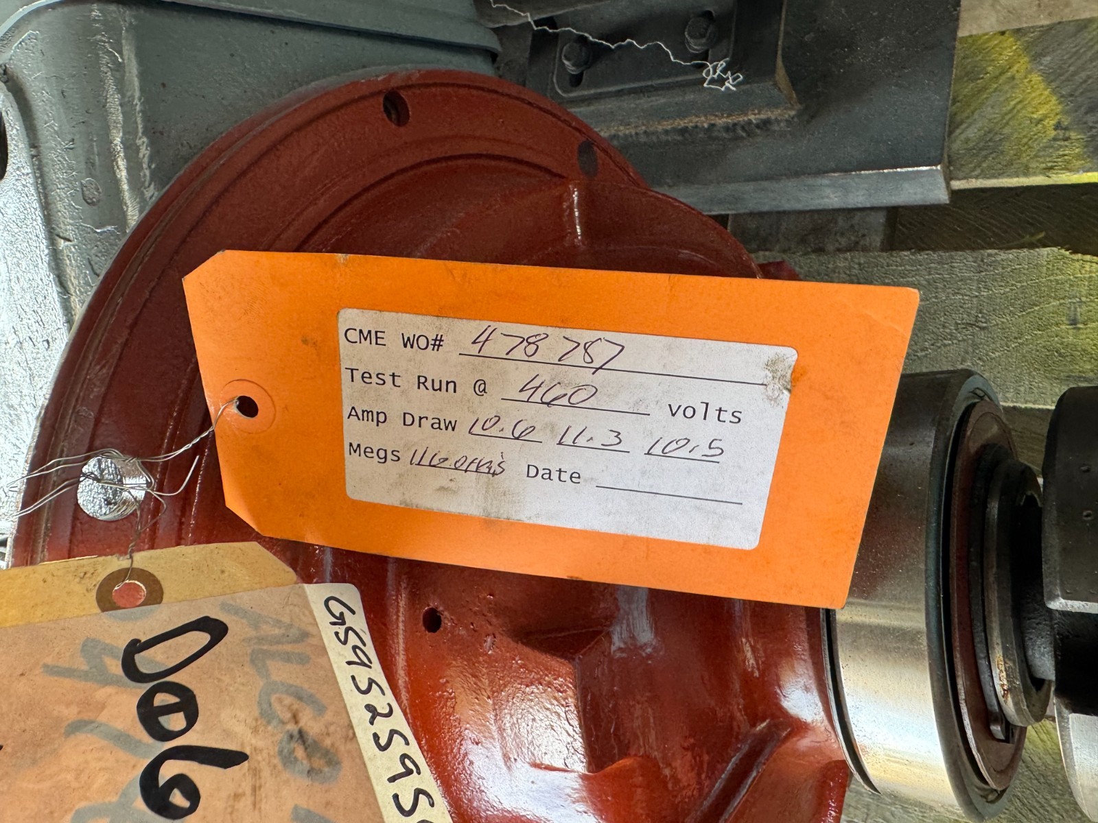 DEMAG CRANE MOTOR 13 HP OO1 MODEL 1953034 1710 RPM 440 V 3 PH 60 HZ 24/14 AMPS